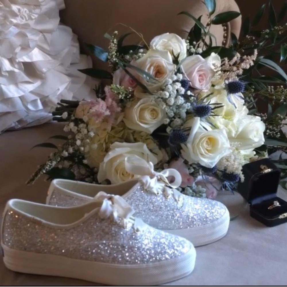 Kate Spade Keds Sparkling Silver Women's Sneakers